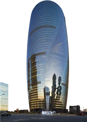 Modern Skyscraper Reflective Glass Facade PNG image