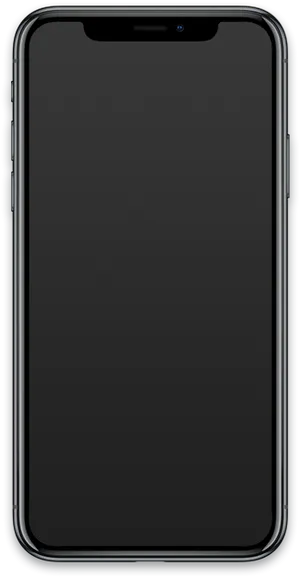 Modern Smartphone Front View_ Black Screen PNG image