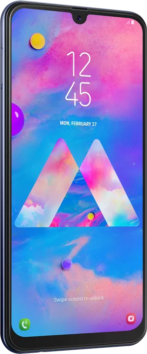 Modern Smartphone Lock Screen Display PNG image