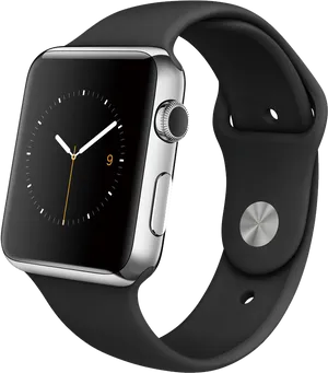 Modern Smartwatch Black Band PNG image