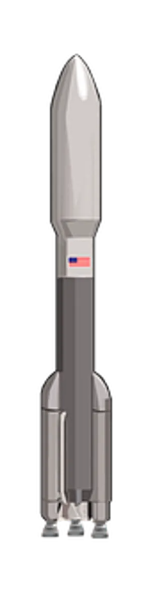 Modern Space Rocket Vertical View PNG image