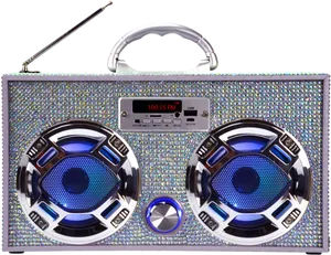Modern Sparkling Boombox PNG image