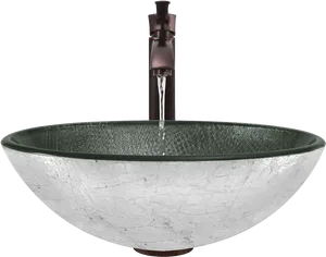 Modern Vessel Sink With Faucet PNG image