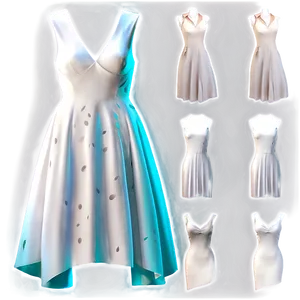 Modern White Dress Design Png 13 PNG image