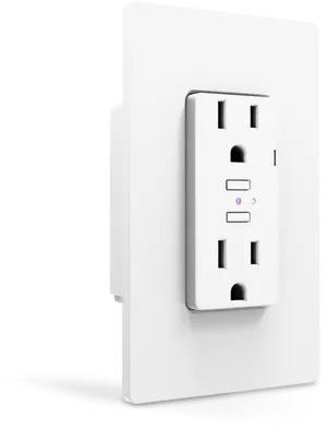 Modern White Electrical Outlet PNG image