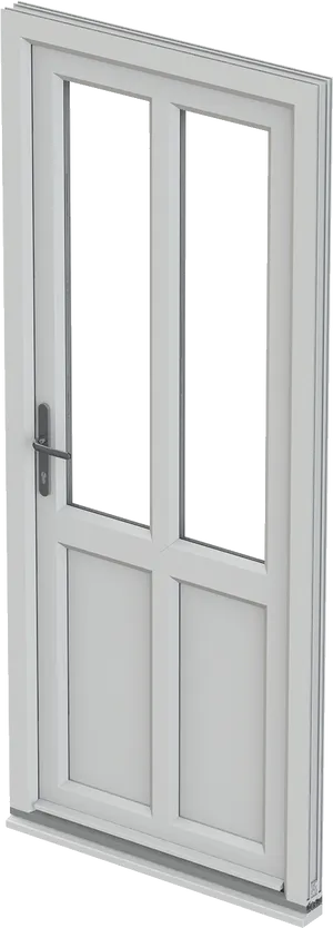 Modern White French Door PNG image