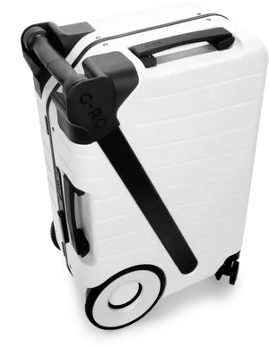 Modern White Hardshell Carry On Luggage PNG