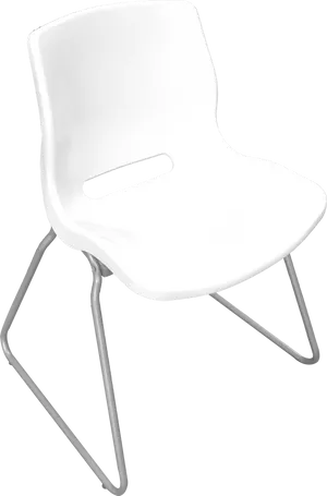 Modern White Plastic Chair PNG image