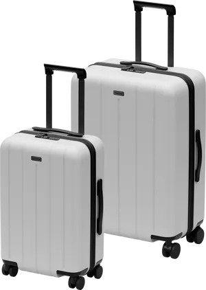 Modern White Suitcases PNG image