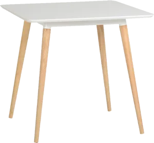 Modern Whiteand Wood Dining Table