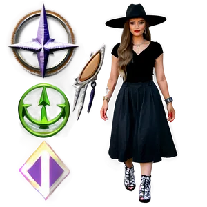 Modern Witch Fashion PNG 48