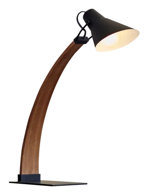 Modern Wooden Arched Desk Lamp PNG image