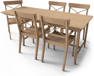 Modern Wooden Dining Table Set
