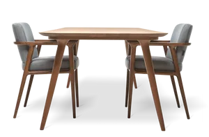 Modern Wooden Dining Tablewith Chairs PNG