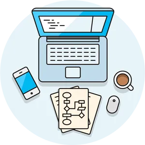 Modern Workstation Setup PNG image