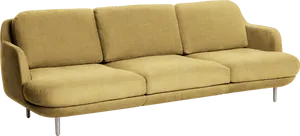 Modern Yellow Fabric Couch PNG image