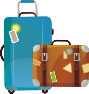 Modernand Vintage Suitcases PNG