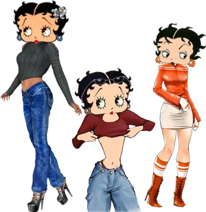 Modernized Classic Cartoon Trio PNG image