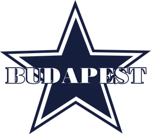 Modified Star Logowith Budapest Text PNG image
