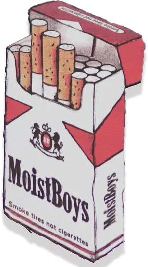 Moist Boys Cigarette Pack Illustration PNG image