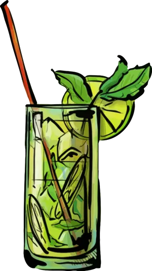 Mojito Cocktail Illustration PNG image