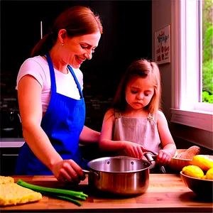 Mom Cooking In Kitchen Png Ojr PNG image