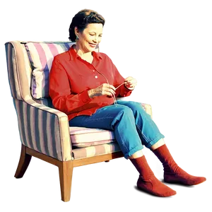 Mom Knitting In Chair Png 67 PNG image