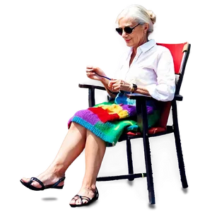 Mom Knitting In Chair Png Xay69 PNG image