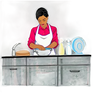 Mom Washing Dishes Png 05232024 PNG image