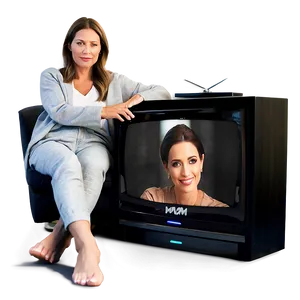 Mom Watching Tv Relaxing Png Ejb80 PNG image