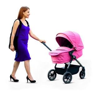 Mom With Stroller Walking Png 87 PNG image