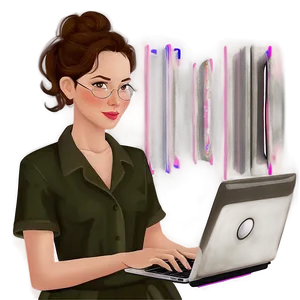 Mom Working On Laptop Png Tbi53 PNG image