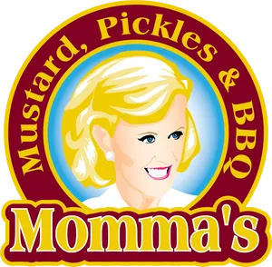 Mommas Mustard Pickles B B Q Logo