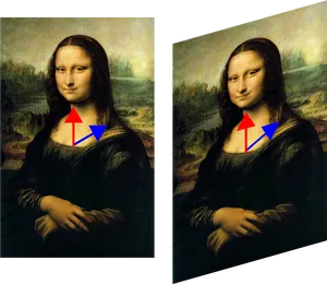 Mona Lisa Comparisonwith Arrows PNG image