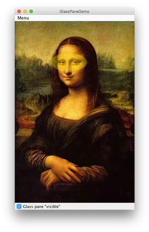 Mona Lisa Glass Pane Software Demo PNG image