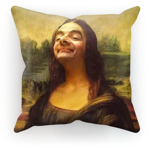 Mona Lisa Pillow Mashup PNG image