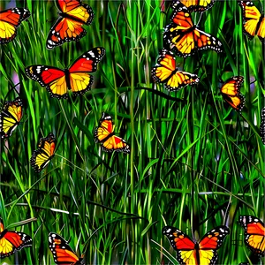 Monarch Butterflies In Grass Png Jnf1 PNG image