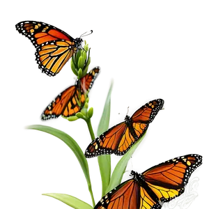 Monarch Butterflies Landing PNG 06252024