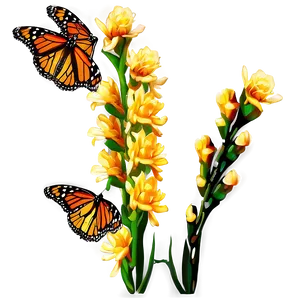 Monarch Butterflies On Flower Png Lki PNG image