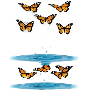 Monarch Butterflies Over Water PNG 06252024