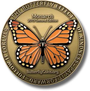 Monarch Butterfly Effect Coin2019 PNG image