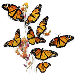 Monarch Butterfly Swarm Png Xqe PNG image
