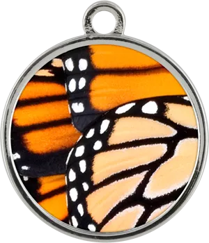 Monarch Butterfly Wing Pendant PNG image