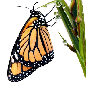 Monarch Butterfly With Dewdrops Png 05252024 PNG image