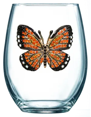 Monarch Butterflyin Glass PNG image