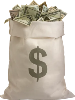 Money Bag Fullof Cash PNG image