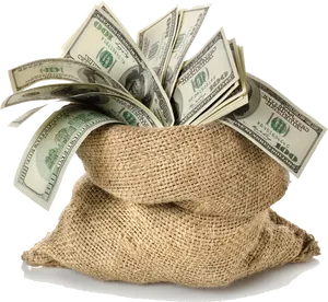 Money Bag Fullof Cash PNG image