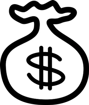 Money Bag Icon Blackand White
