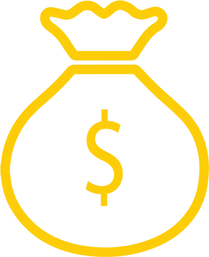 Money Bag Icon Yellowand Blue PNG image