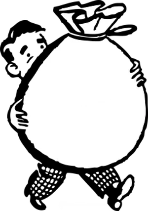 Money Bag Symbol Blackand White